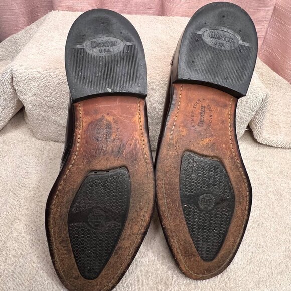 VTG Dexter Burgundy Tassel Loafers 8.5M Wingtip Brogue Leather Dress USA Comfort - Picture 13 of 16